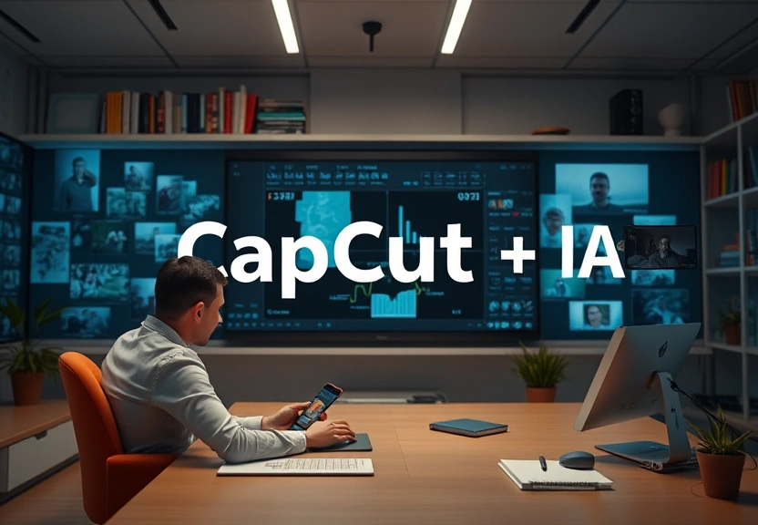 Representação visual: CapCut + IA: Edições de Vídeo Inteligentes e Eficazes